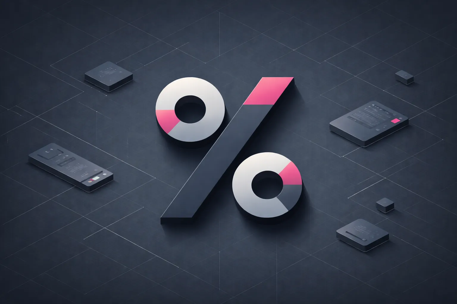 AI generated techy art featuring the percent symbol.