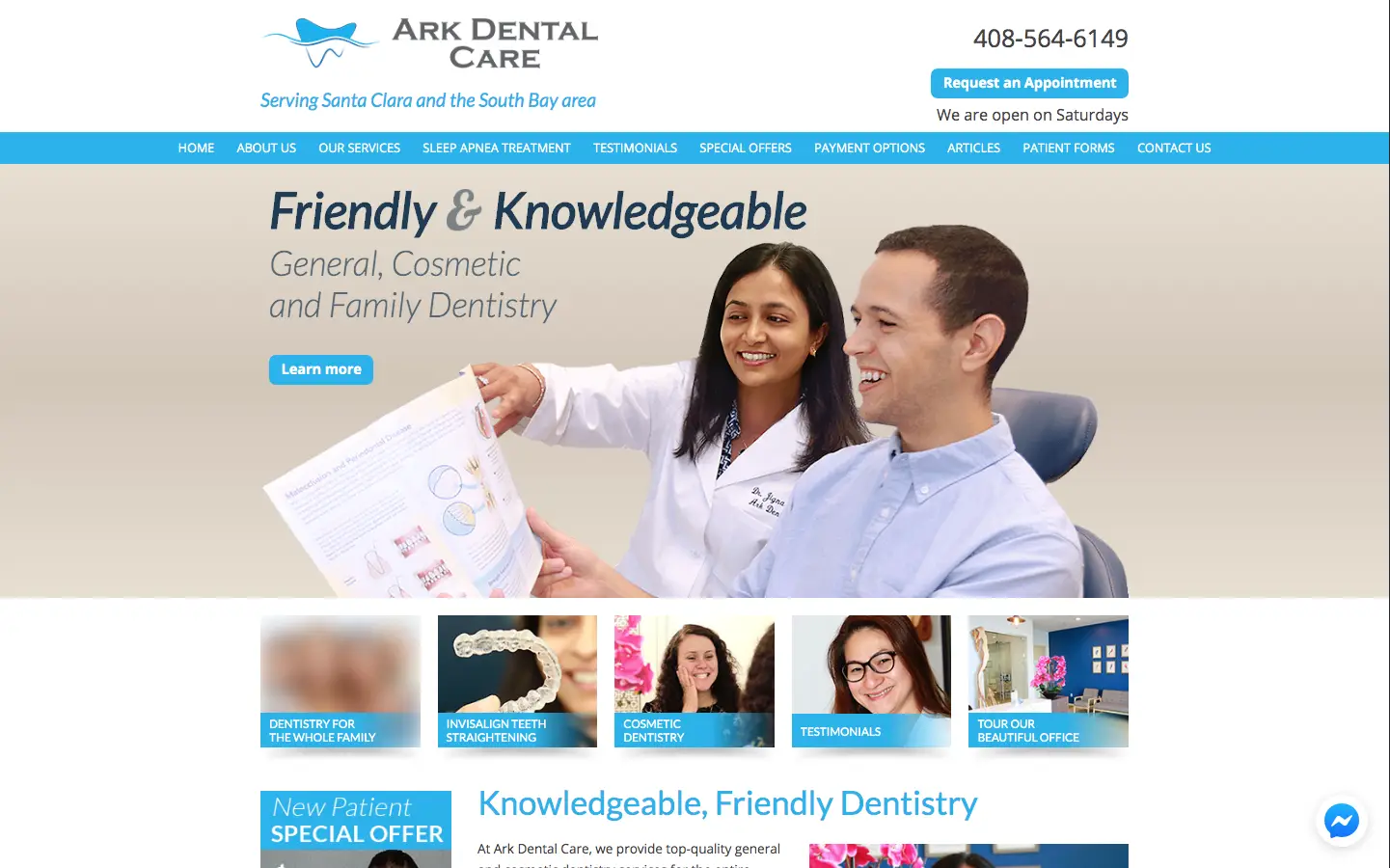 Screenshot of dentistinsantaclara.com