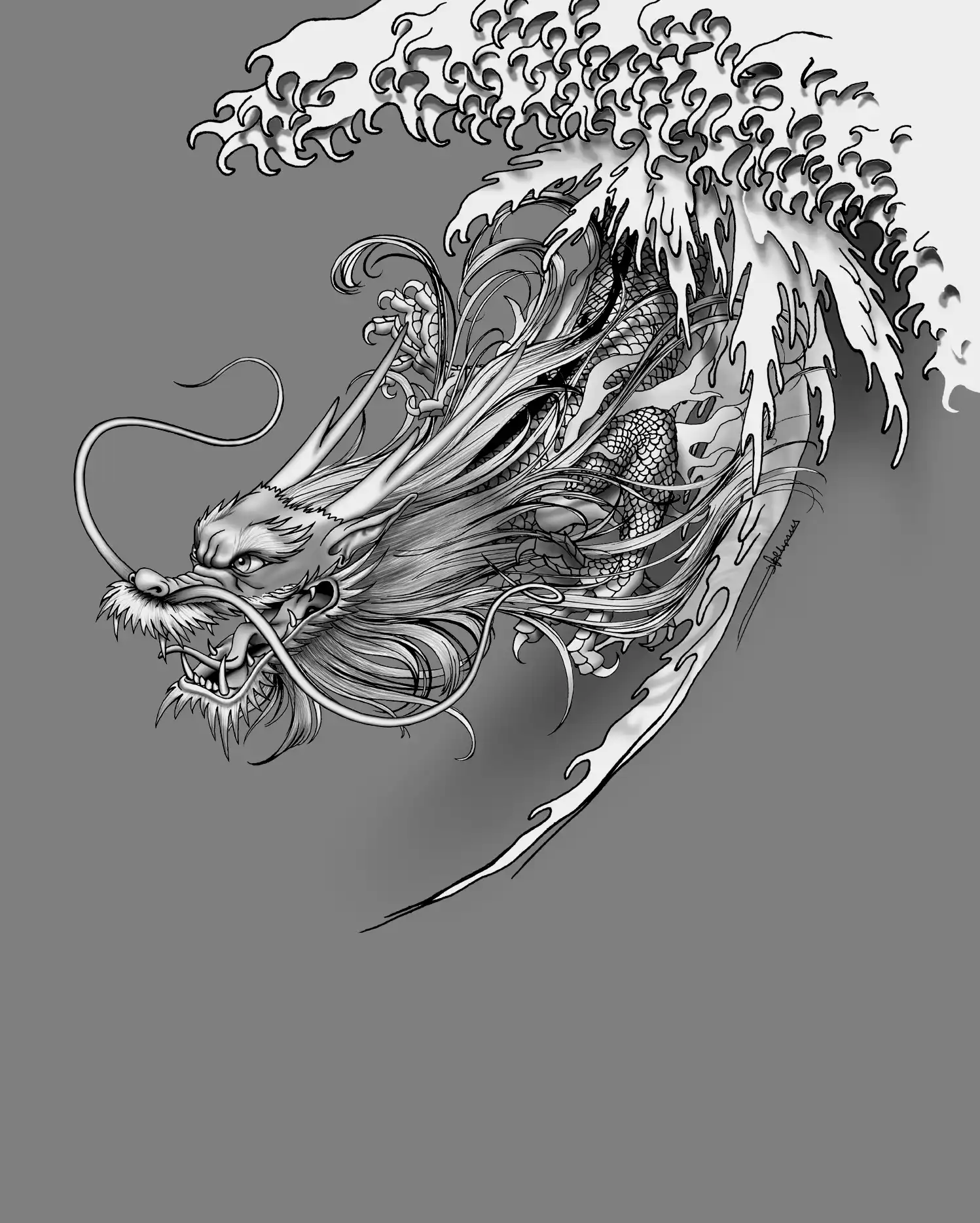 Illustration of a chinese dragon