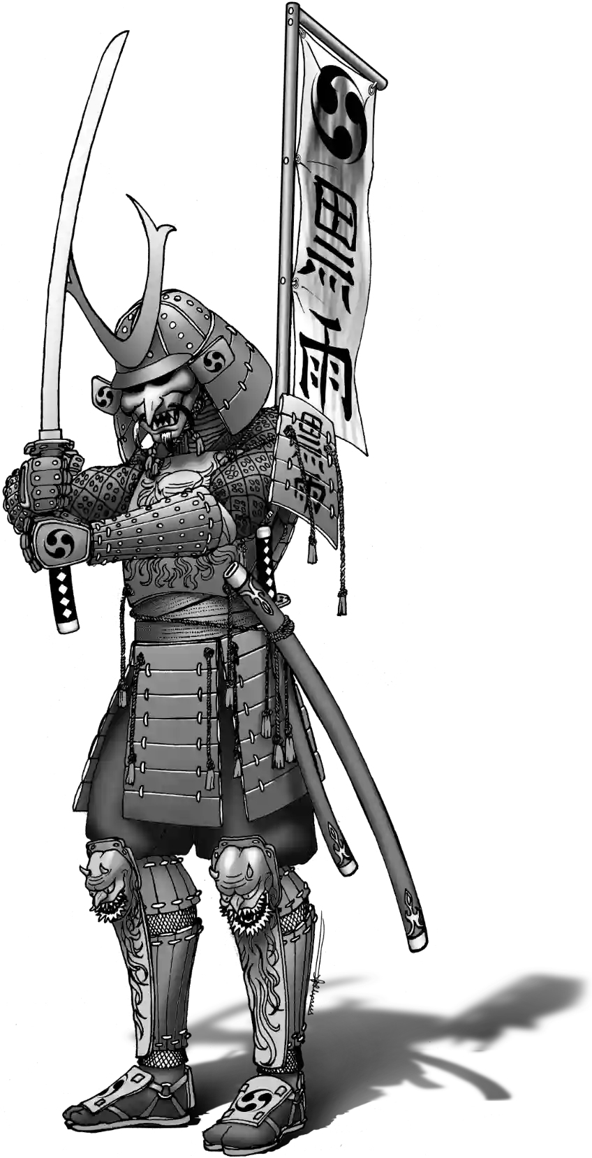 A samurai ready to fight.